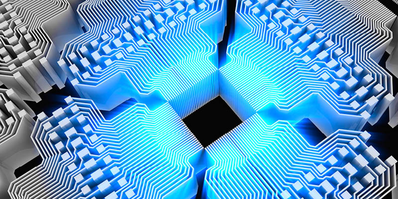 Quantum computing chip  illustration